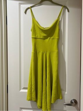 See You Monday Lime Green Spaghetti Strap Midi Dress